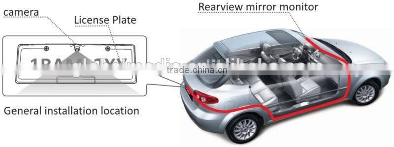 4.3 inch car rearview mirror auto-dimming monitor rear mirror with camera parking sensor