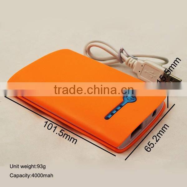 2016 new design ultra slim 5V 1A promotional 4000mah mobile solar power bank