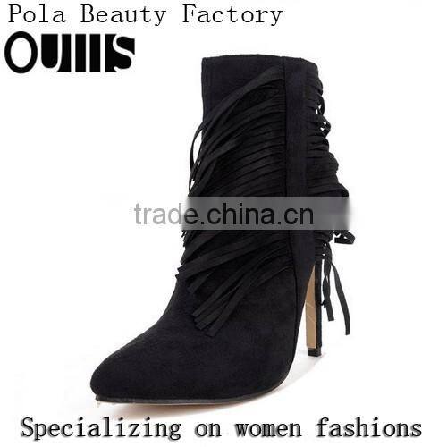 lower heel shoes hlaf boots lady winter shoes 2017 PF4417