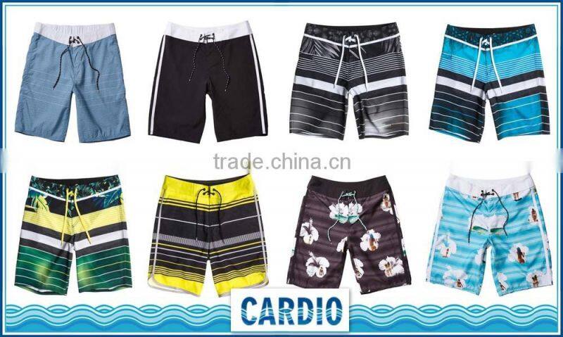 Fly Closure 11% Spandex embroidery logo mens borad shorts