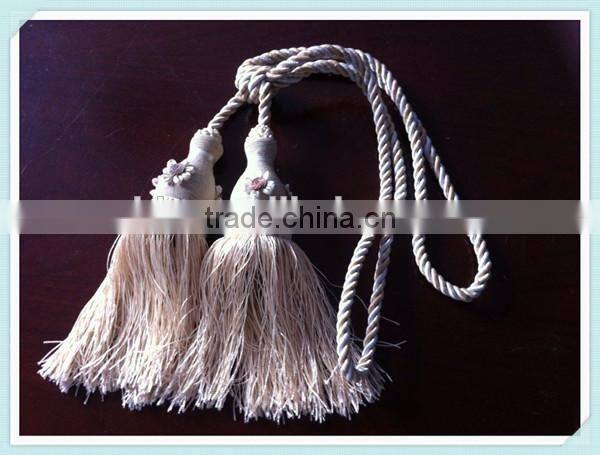 Exquisite Rope Hanging Beads Tassel For Curtain Fasten / Tieback
