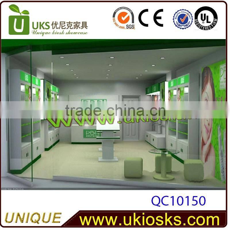 High glossy cosmetic shop design,cosmetic shop furniture design,cosmetic shop counter design