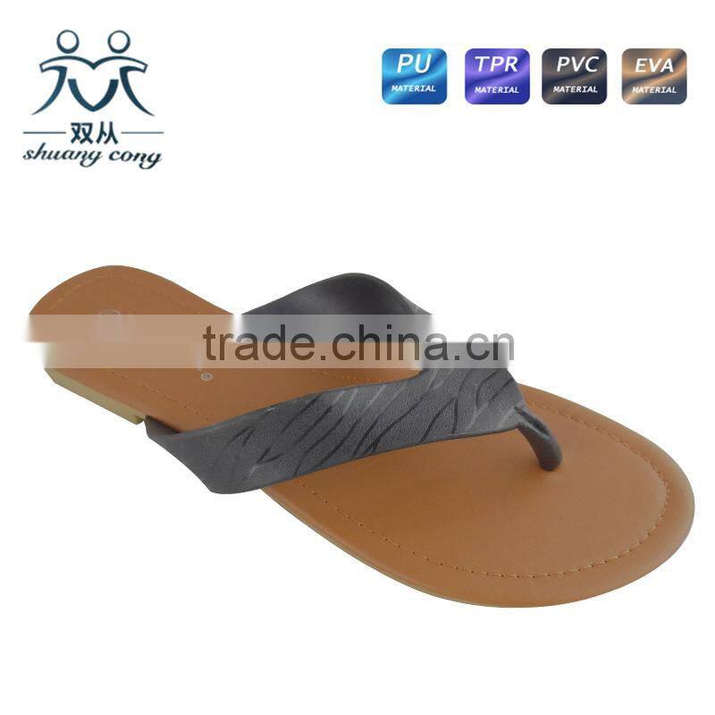 2016 newest style PU lining colorful women flip flop slipper for beach