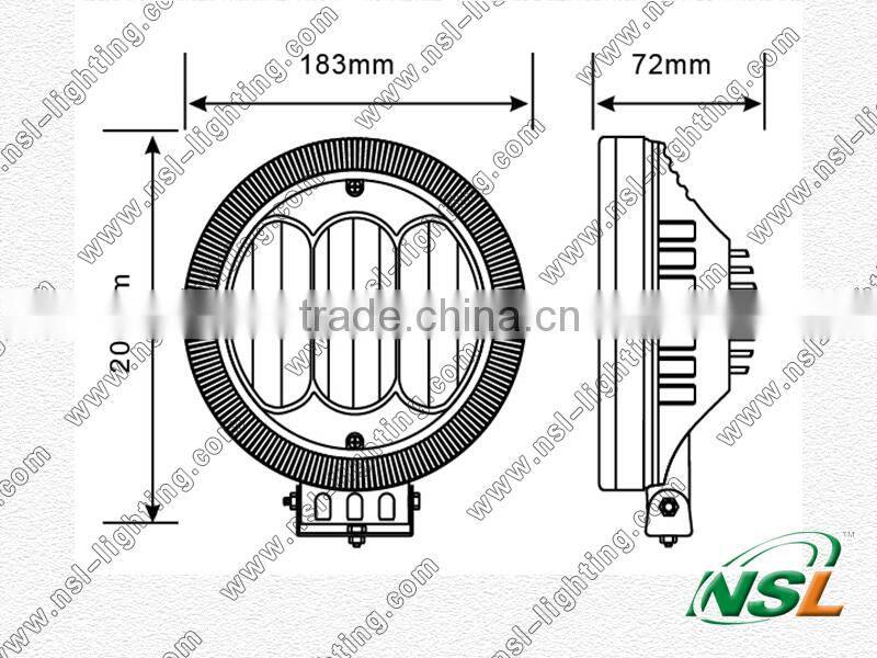 HOT!!60w led work light, 9inch 12V DC LED 6000K work light for trucks
