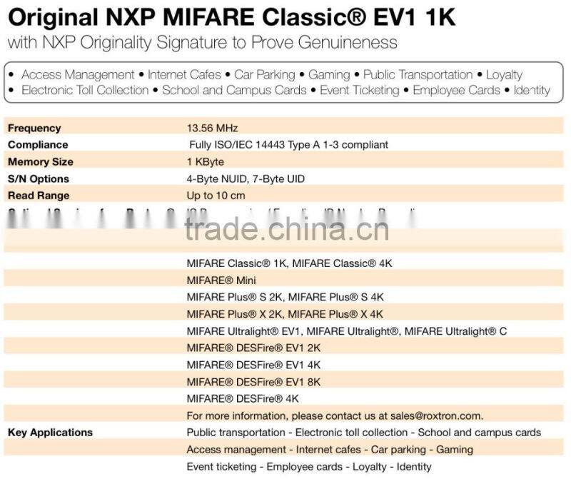 Roxtron Clear Tag with MIFARE Classic EV1 1K - Robust & Fully Sealed (Special Offer from 9-Year Gold Supplier)*