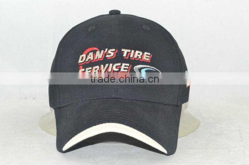 Guangzhou hat factory professional custom / / embroidery logo / 100% cotton/black and yellow baseball caps