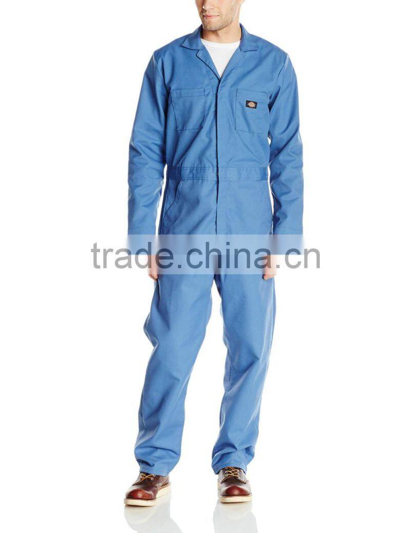 OEM 65% 00pyester 35% cotton anti crinkle blue mechanic long sleeve Coverall high quality uniform