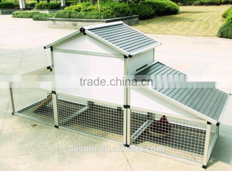 Hot Sale Aluminum Cheap Animal House Chicken Coop w/Nesting Box and Outdoor Run