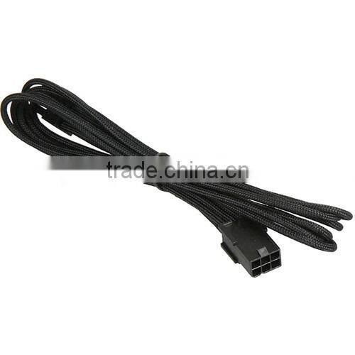 PCI Express 6 pin PCIe Video Card Extension Cable (45cm, Black Sleeve/Connectors)