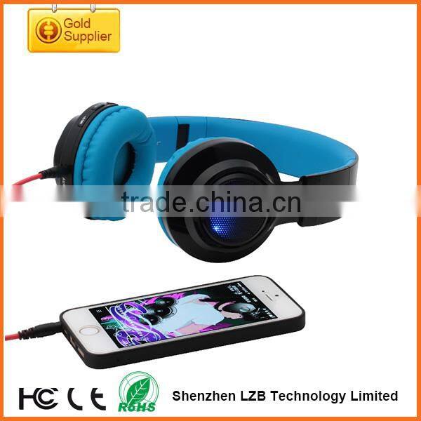 2015 OEM Brand Multi-functions LED Light Stereo Bluetooth Industrial Noise Cancelling Headphones