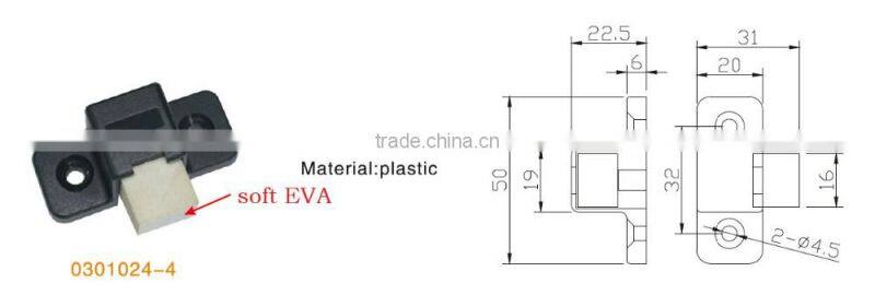 black color plastic door buffer for cabinet door