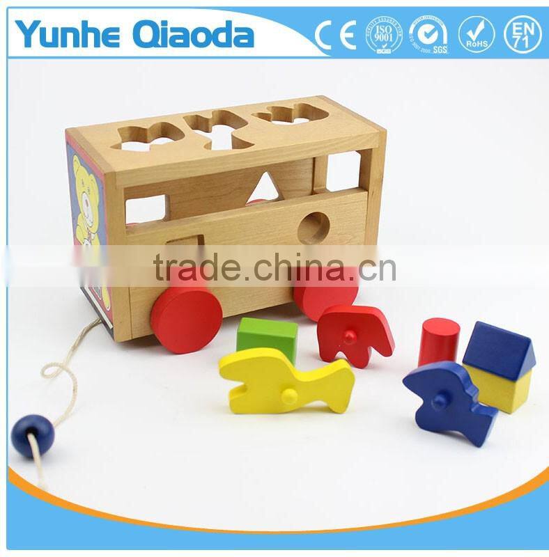 Shape Sorter bus - Pull Along Toy - many Shape Blocks