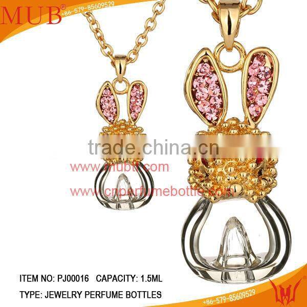Rabbit Shape Jewelry Pendant Glass Perfume bottle jewelry