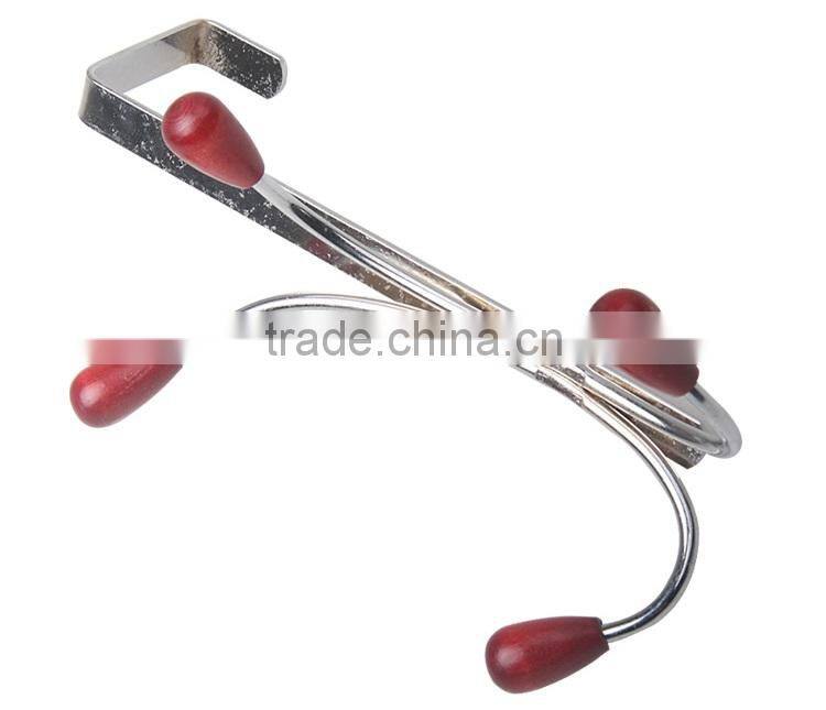 stainless steel door pothook hangers with 4 claws clothing hat holder hangers