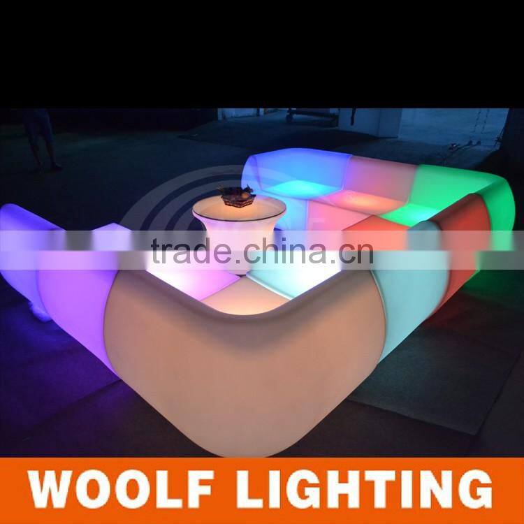 Modern Bar Plastic Illuminated LED Sofa Corner