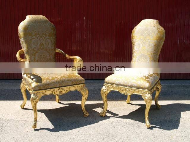 Spanish Style Banquet Chair Hand Carved Solid Wood