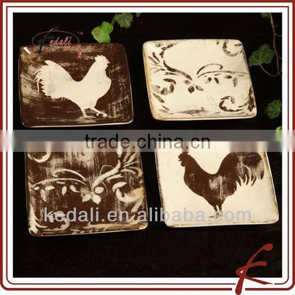 10" ceramic food plate with decal decoration