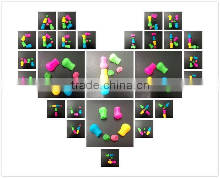 Trade Assurance FDA LFGB Kids Rubber Pencil Grip, Hand Writing Pencil Grip