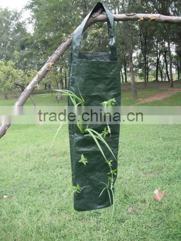 PE Woven Light Hanging Grow bag with 8 Planting Slits