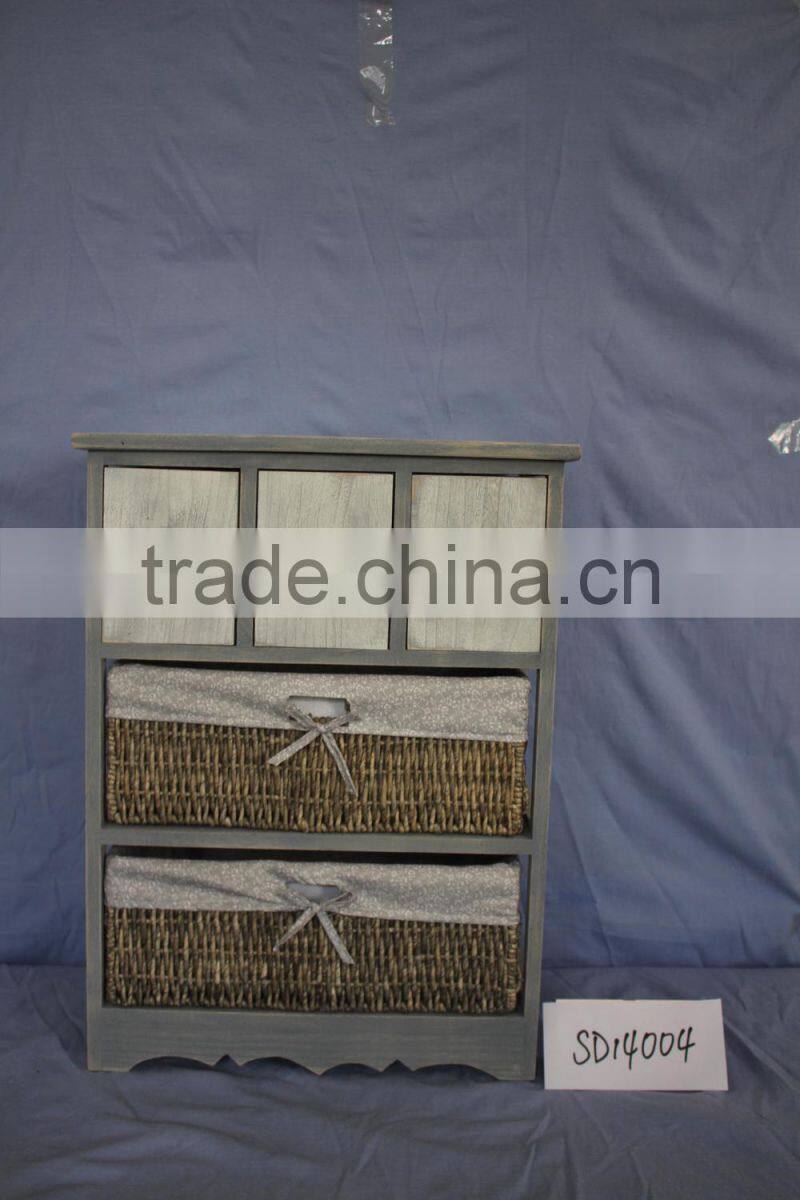 Wooden Cabinet With Fabric Drawer /Living Room Chest