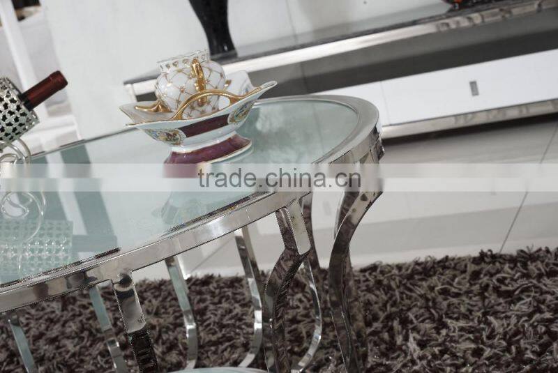 Living Room Furniture Round Glass Mirrored Coffee Table C391