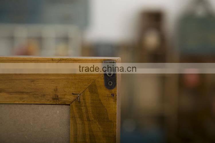 Wood Frame Chalkboard Single-Sided Blackboard With Hooks Zakka Furnishing Articles Vintage Style 39*39*40cm