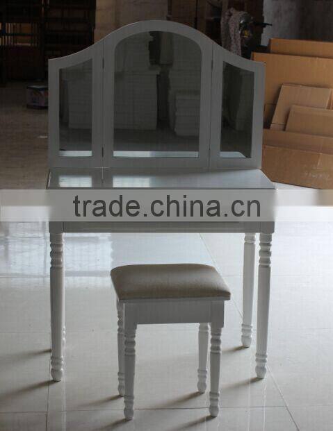 Triple Mirror Dressing Table With Stool