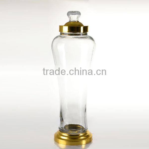 3L 3.8L 5.6L Ginseng Wine Bottle with Metal Rack, Wine Glass Bottle