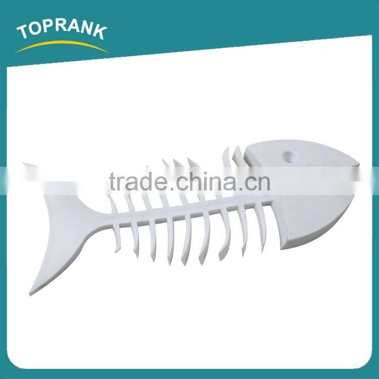 Toprank Creative Design Bathroom Fish Bone Shaped Soap Storage Box Plastic Bar Soap Holder Soap Dish Case With Drain Tray