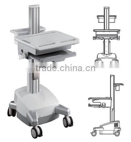 Medical Trolley workstation for laptop and notebook mount Powered Mobile Cart