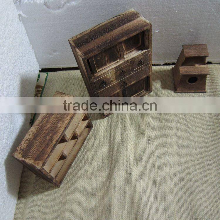 handmade antique mini wooden furniture or jewelry storage box