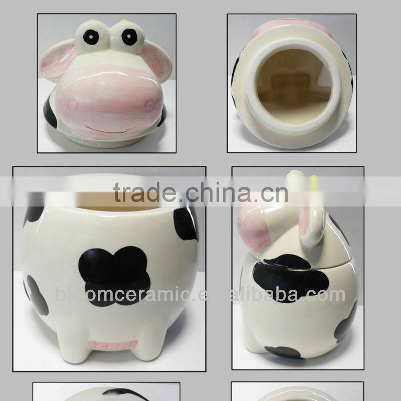 Cow design ceramic seal coffee canister