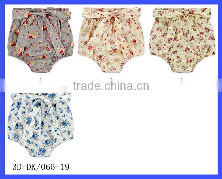 Sweet Baby Grils Summer Floral Bowknot High Waist Bloomer