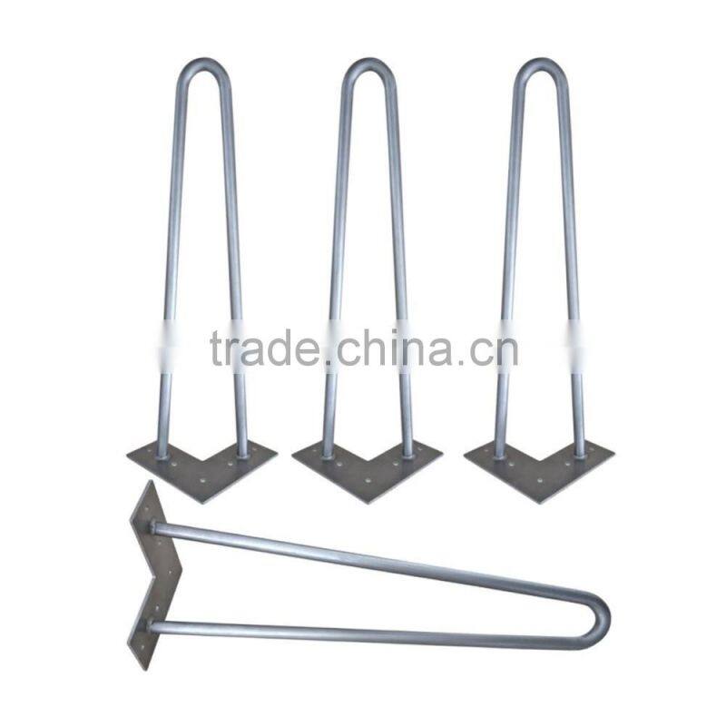 Chrome solid steel metal hairpin legs