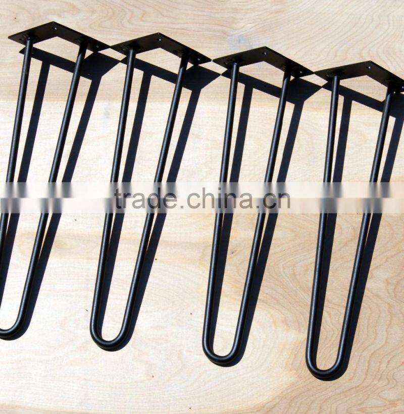 18 inch 2 rod black mirror solid steel hairpin leg wholesale price