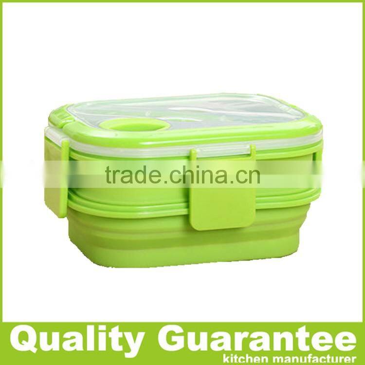 Customized Silicone bento box Double-deck Lunch Box Silicone food container