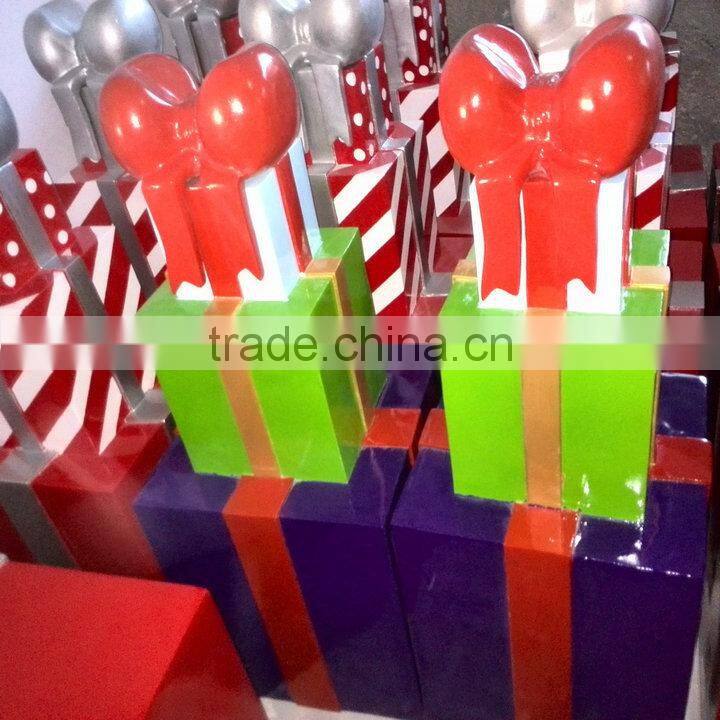 Colorful large fiberglass Christmas present