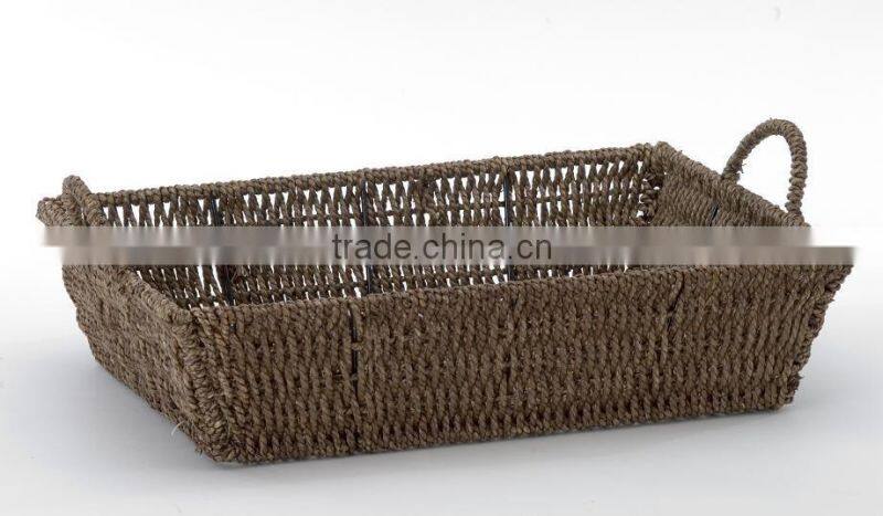 low price straw baskets with handle for gifts
