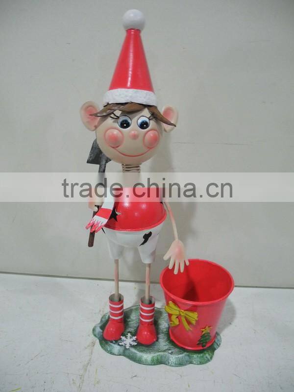 High quality handicraft metal christmas boy for decoration