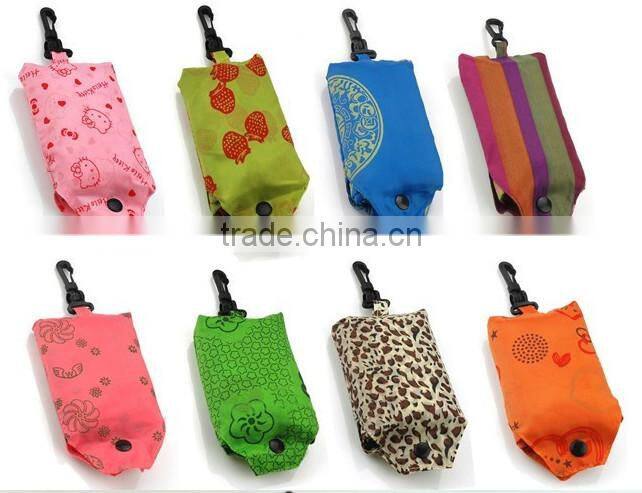 Eco Friendly reusable shopping bag folded into small pattern