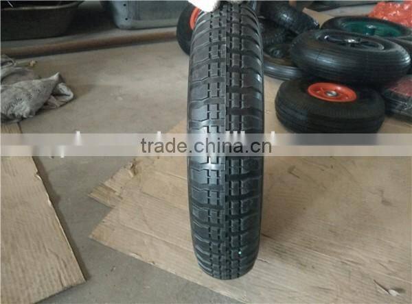 3.50-8 red plastic rim rubber wheel for wheelbarrow