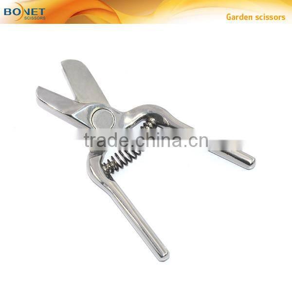 SGA0019 5" gardening tool small stainless steel pruner scissors with spring