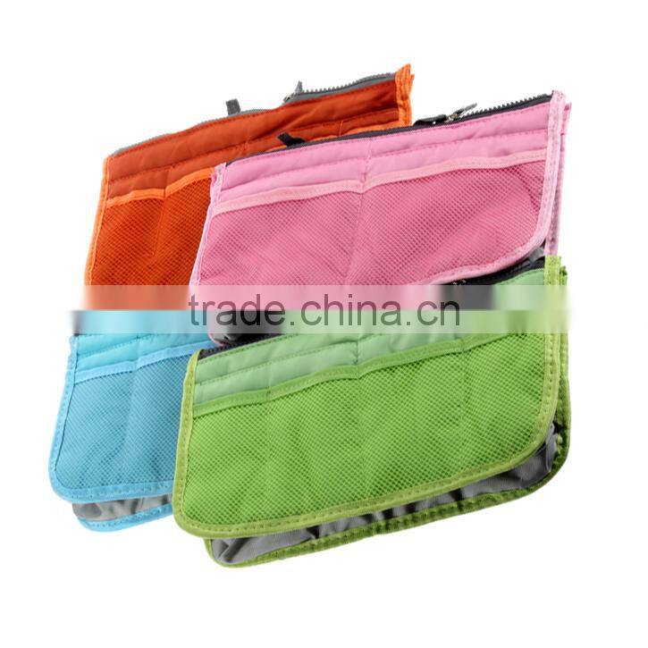 Korean Stylish Travel Cosmetic Bag Insert Woman Handbag Organiser Padded 6 colors Organiser Bag Wholesale Handbag China