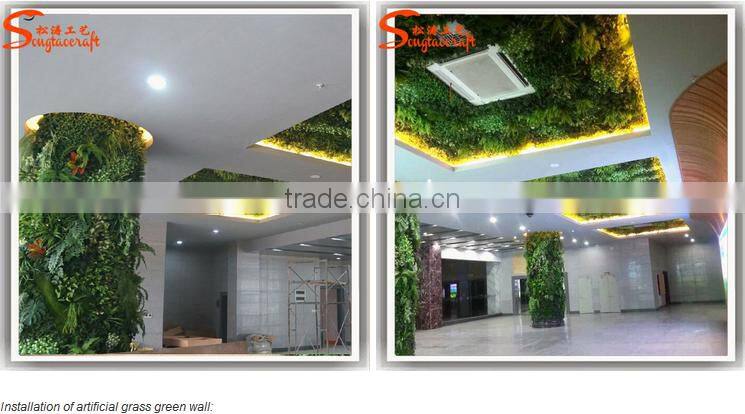 Green artificial garden plant wall