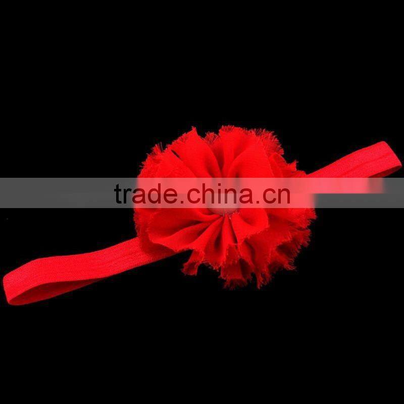 chiffon flower headband with pearl beads for kids hair accessories