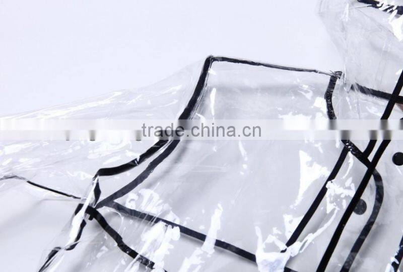 waterproof transparent plastic raincoat