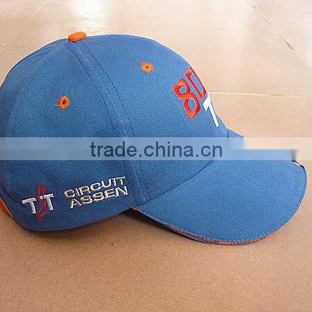 2016 personal design cotton embroidery promotional racing cap