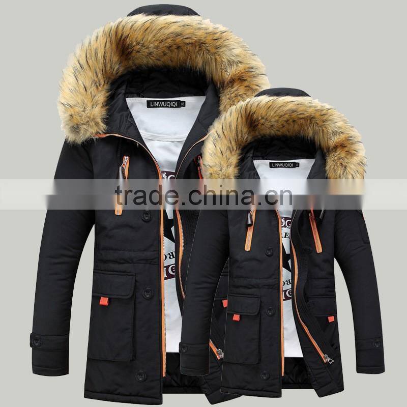 2016 hottest design Warm winter coat unisex fur lining parka jacket