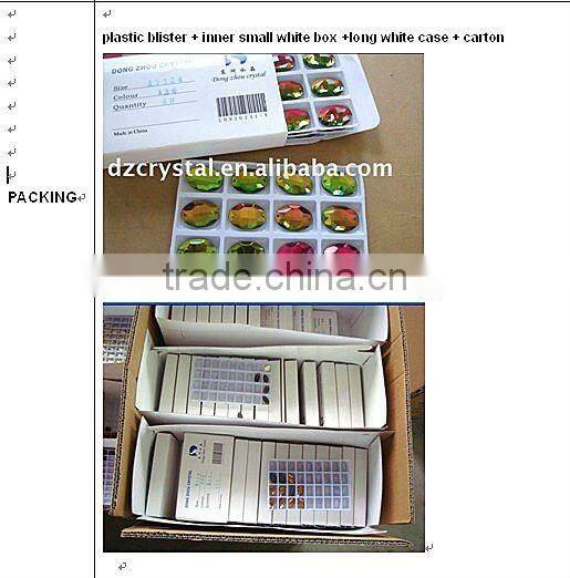 crystal round flat back button