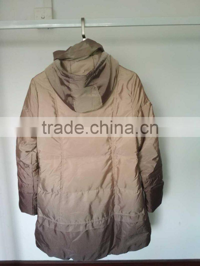 GZY lady down jacket keep warm big size long model stock 2017 literature and art adult guangzhou factory